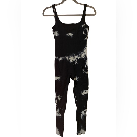 Pants - Black and White Tie-Dye Jumpsuit